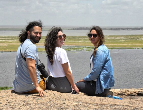 Group of friends enjoying the African Safari adventure